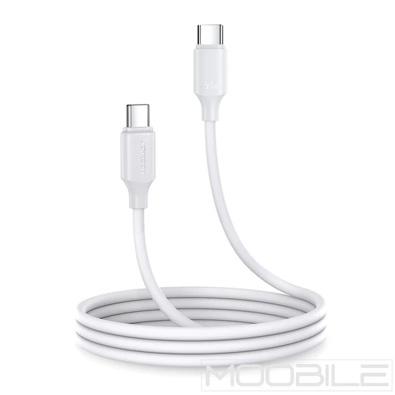 Joyroom Long-Lasting Series A9 USB-C – USB-C kábel, PD/QC, 60W, 3A, 1m – Fehér