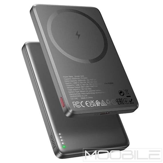 Hoco Q26 MagSafe kompatibilis powerbank 5000 mAh PD 20W – Szürke