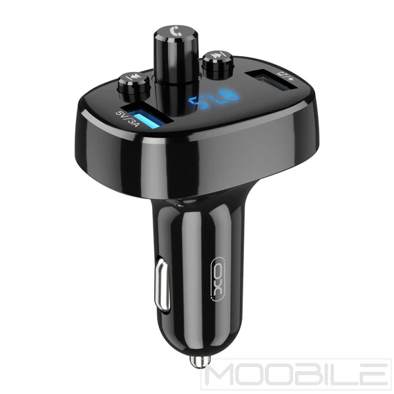 XO BCC02 Bluetooth FM transzmitter és autós töltő 15W – Fekete