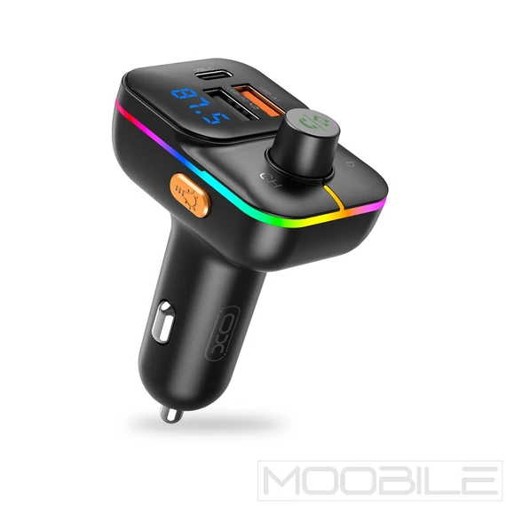 XO BCC09 Bluetooth FM transzmitter és autós töltő 25W – Fekete
