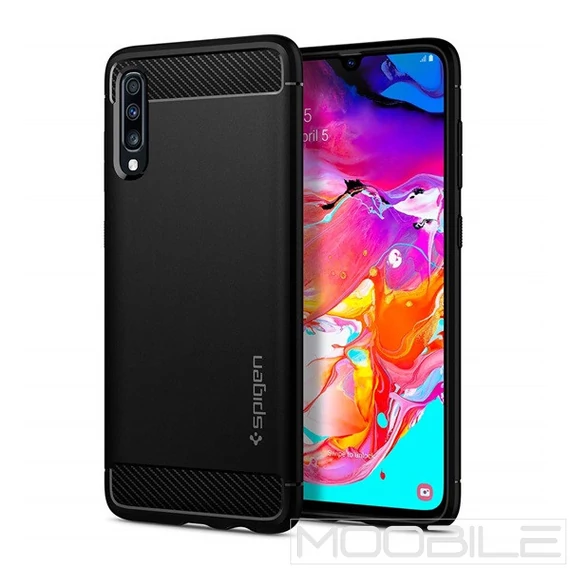 Spigen Rugged Armor Samsung Galaxy A70 Tok Fekete