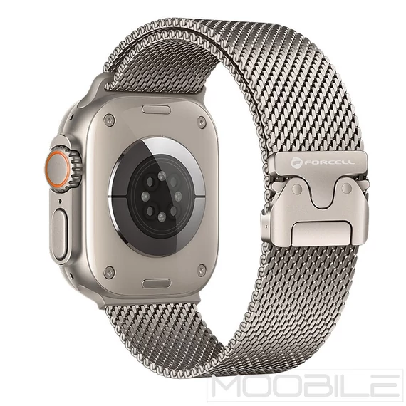 Forcell F-Design FA11 rozsdamentes acél szíj Apple Watch 38 / 40 / 41 / 42 mm – Ezüst