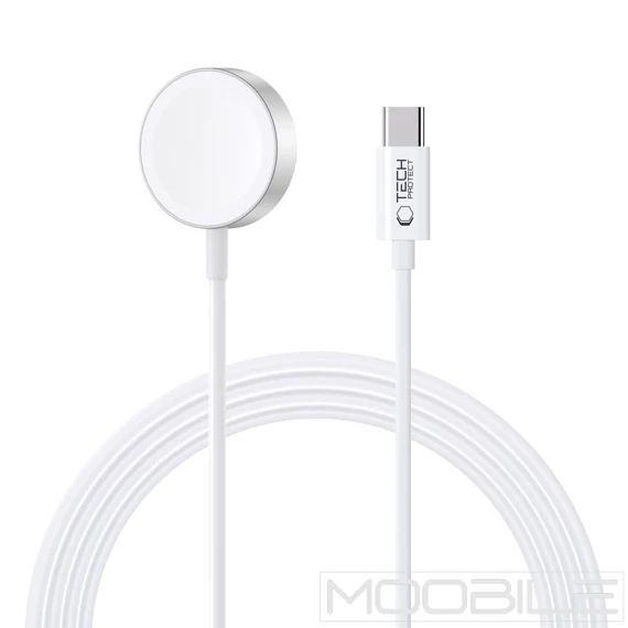 Tech-Protect UltraBoost mágneses indukciós töltő Apple Watch készülékekhez USB-C, 1.2 m – Fehér