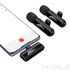 Kép 2/9 - Hoco L20A dupla vezeték nélküli mikrofon Lightning és USB-C csatlakozóval – Fekete