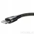 Kép 2/10 - Baseus Cafule USB-A – Lightning adatkábel, 0.5m, 2.4A, fekete-szürke