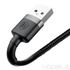 Kép 3/10 - Baseus Cafule USB-A – Lightning adatkábel, 0.5m, 2.4A, fekete-szürke