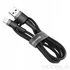 Kép 5/10 - Baseus Cafule USB-A – Lightning adatkábel, 0.5m, 2.4A, fekete-szürke