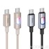 Kép 4/6 - Hoco U144 USB-C – USB-C gyorstöltő kábel LED világítással 60W 1,2 m – Fekete