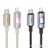 Kép 4/6 - Hoco U144 USB-C – Lightning gyorstöltő kábel LED világítással 27W 1,2 m – Fekete