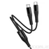 Kép 2/9 - Hoco X123 2 az 1-ben USB-C – USB-C töltőkábel dupla csatlakozóval 1 m – Fekete