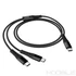 Kép 5/9 - Hoco X123 2 az 1-ben USB-C – USB-C töltőkábel dupla csatlakozóval 1 m – Fekete