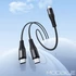 Kép 8/9 - Hoco X123 2 az 1-ben USB-C – USB-C töltőkábel dupla csatlakozóval 1 m – Fekete