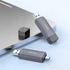 Kép 6/7 - Hoco 2-in-1 kártyaolvasó USB-A 3.0 / USB-C 3.0 – Szürke