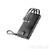 Kép 1/20 - Veger C10 Powerbank 10000 mAh beépített kábelekkel – USB-C, Lightning, Micro USB, LED kijelző – Fekete