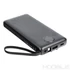 Kép 2/20 - Veger C10 Powerbank 10000 mAh beépített kábelekkel – USB-C, Lightning, Micro USB, LED kijelző – Fekete