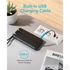 Kép 17/20 - Veger C10 Powerbank 10000 mAh beépített kábelekkel – USB-C, Lightning, Micro USB, LED kijelző – Fekete
