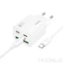 Kép 1/6 - Hoco N56 hálózati töltő 2×USB-C + 2×USB-A PD/QC3.0 30W + Type-C–Type-C kábel – Fehér