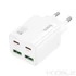 Kép 1/7 - Hoco N56 hálózati töltő 2×USB-C + 2×USB-A PD/QC3.0 30W – Fehér