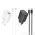 Kép 3/6 - HOCO N63 hálózati töltő 30W USB-A + Type-C + Type-C kábel – Fekete