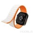 Kép 2/5 - Hoco AS102 Apple Watch 44/45/46/49 mm Mágneses Szilikon Szíj Csillagfény/Narancs